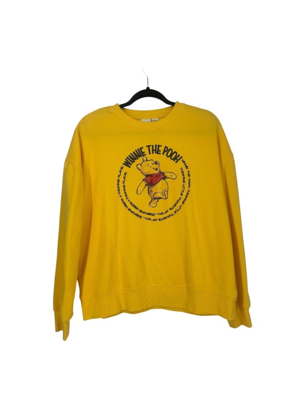 Disney Sweatshirt Unisex Medium Yellow Winnie Pooh Graphic Crewneck Retro Y2K